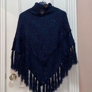 NWT Sequin poncho